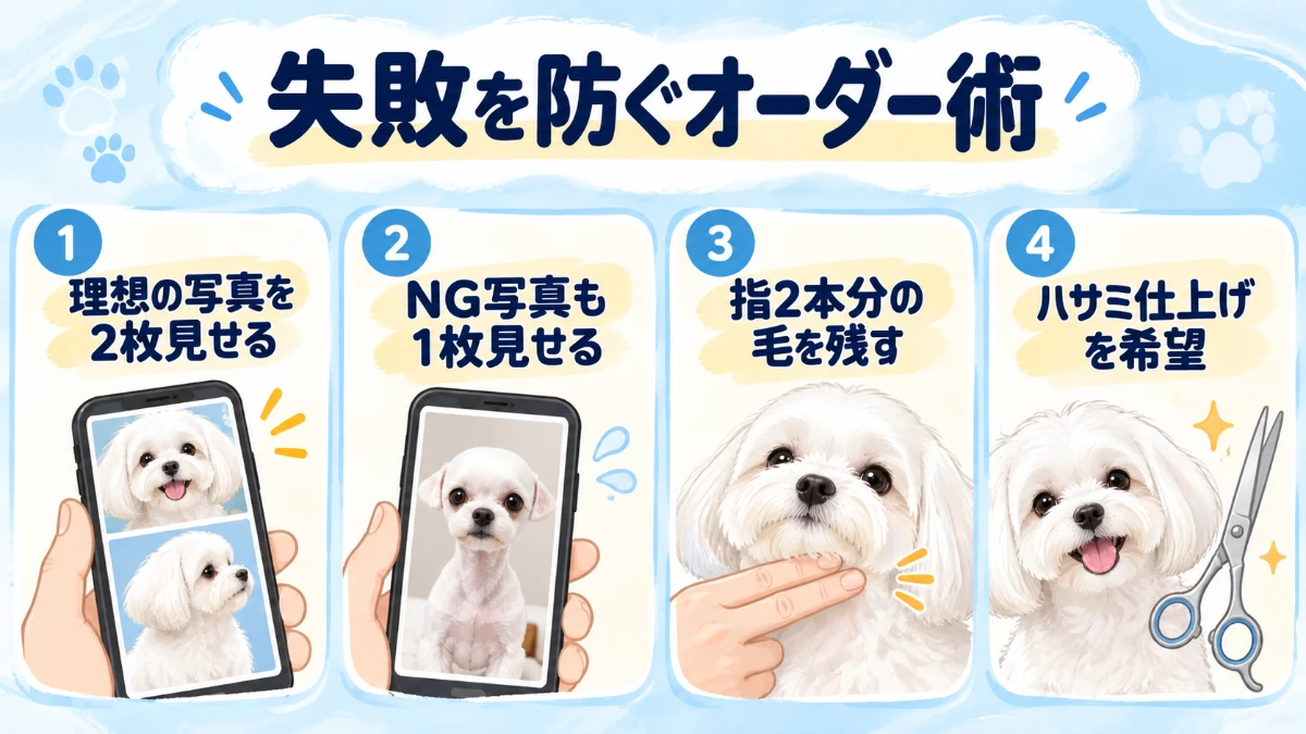 マルチーズのカットで失敗を防ぐオーダーシートの画面